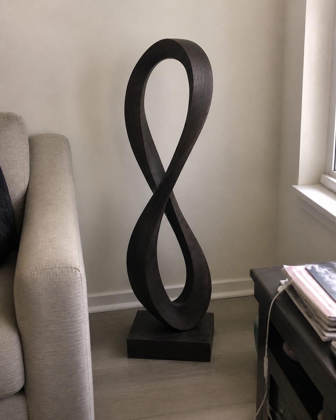 Customer photo review of Large Wood Sculpture | Stacked Light Cairn