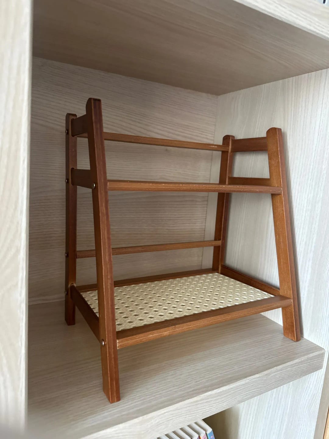 Customer photo review of 2-Layer Bamboo Countertop Organizer Coffee Cup Holder for Kitchen & Home