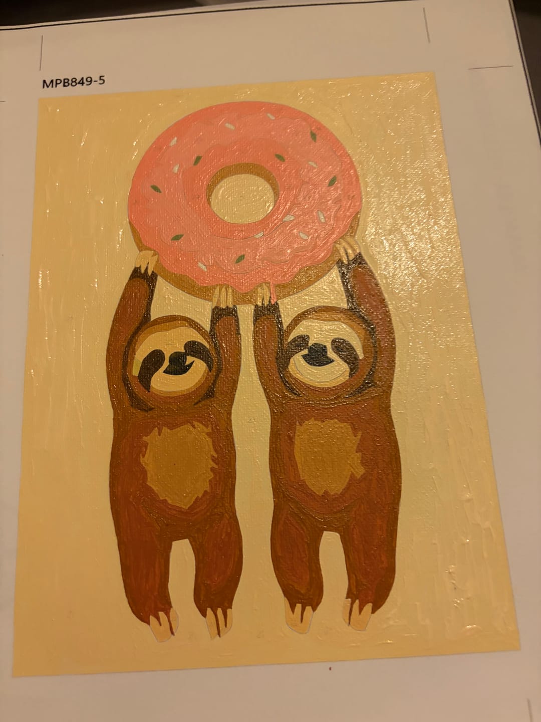 Customer photo review of 6 Mini Paintings - Sloth Buddies Set