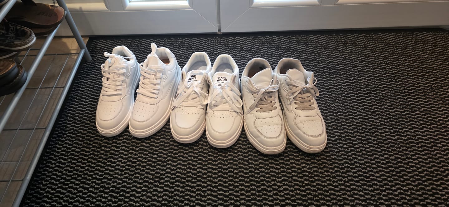 Customer photo review of ELEVATESHOES WHITE CASUAL