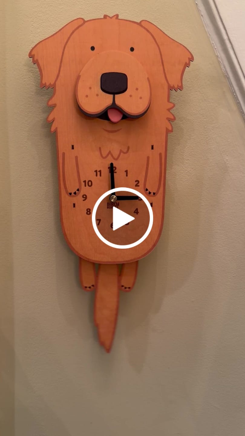 Customer video review of Charlie the Golden Retriever Pendulum Clock