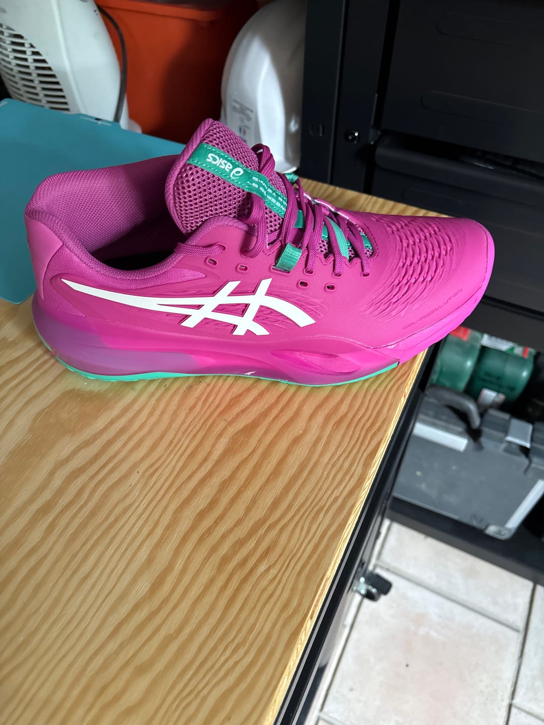 Customer photo review of CHAUSSURES ASICS GEL RESOLUTION X (DIGITAL SAKURA) TOUTES SURFACES