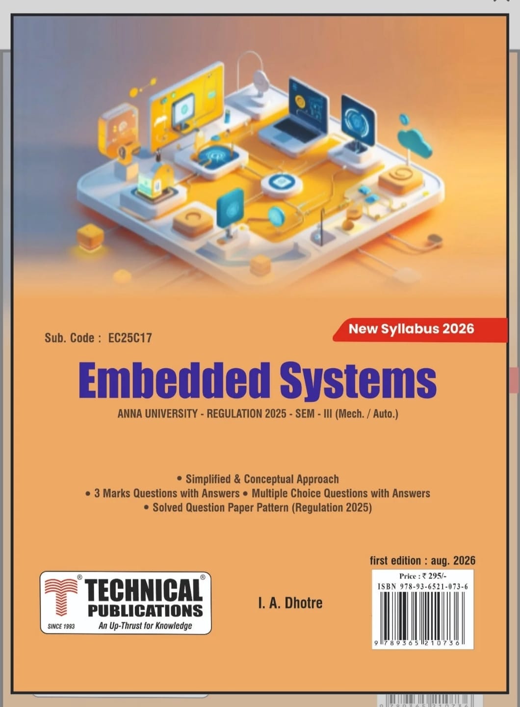 Customer photo review of Embedded Systems for BE Anna University R25 CBCS (III - Mech./Auto. - EC25C17)