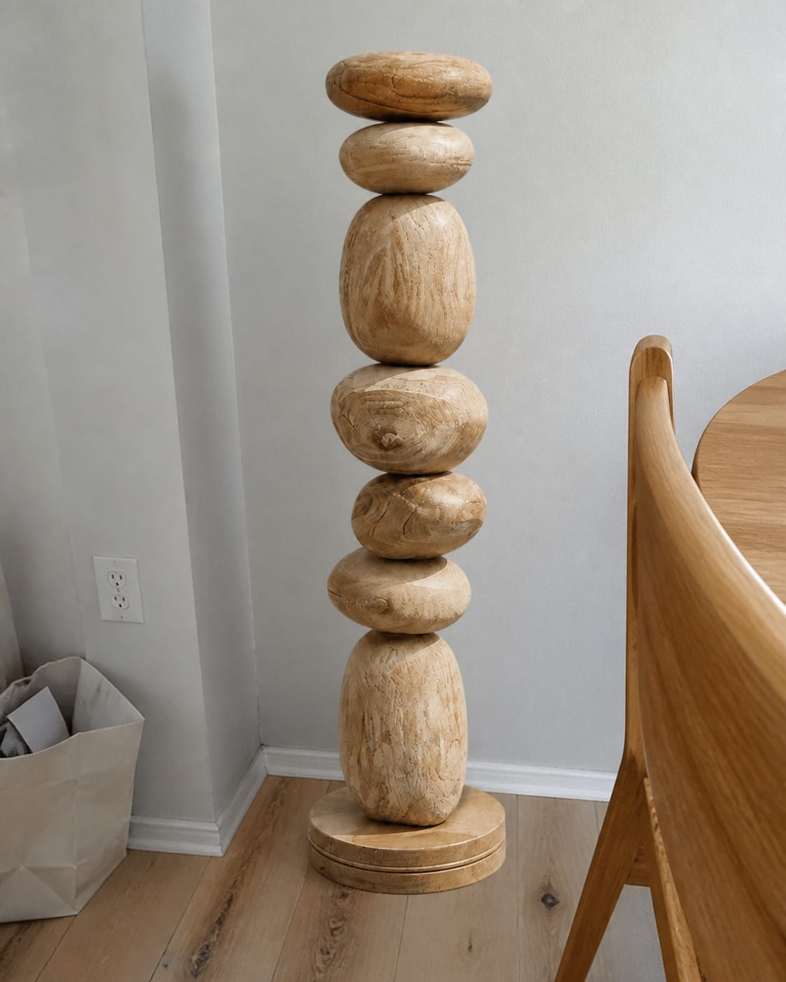 Customer photo review of Large Wood Sculpture | Twisted Infinity Form