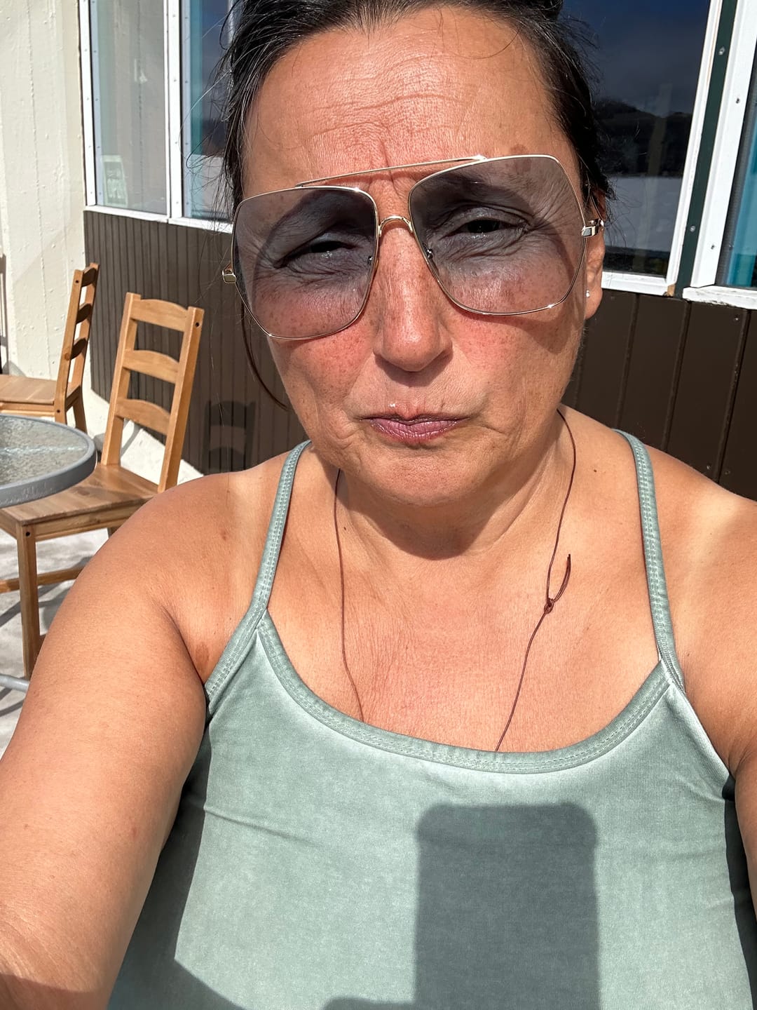 Customer photo review of Stonewash Short Yoga Jumpsuit