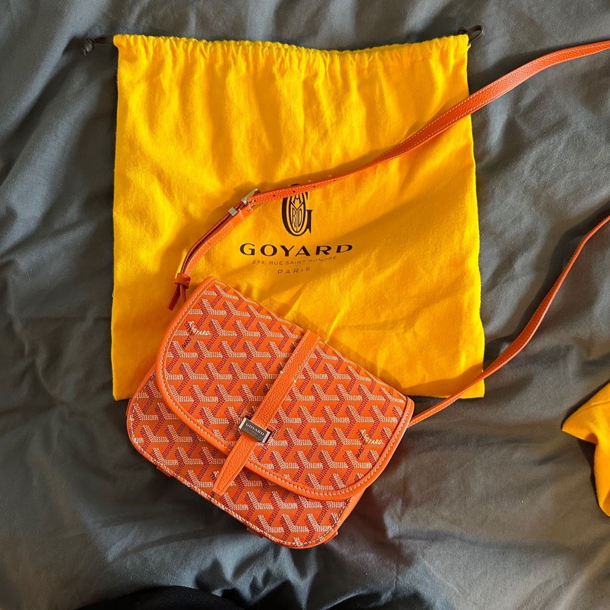 Customer photo review of GOYARD BELVEDERE PM “ORANGE”
