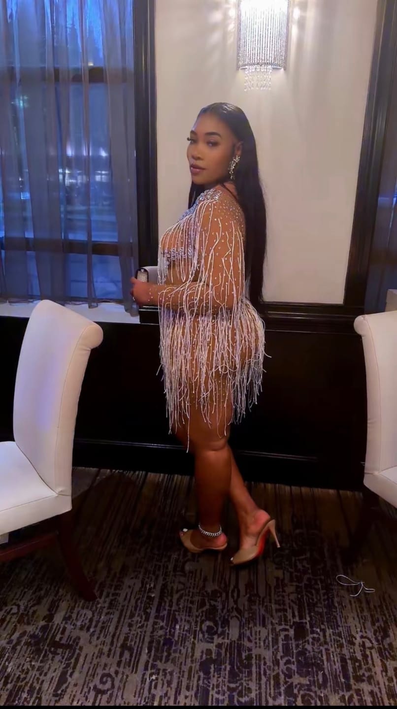 Customer photo review of Saturn Diamante Tassel Dress (Pre-Order)