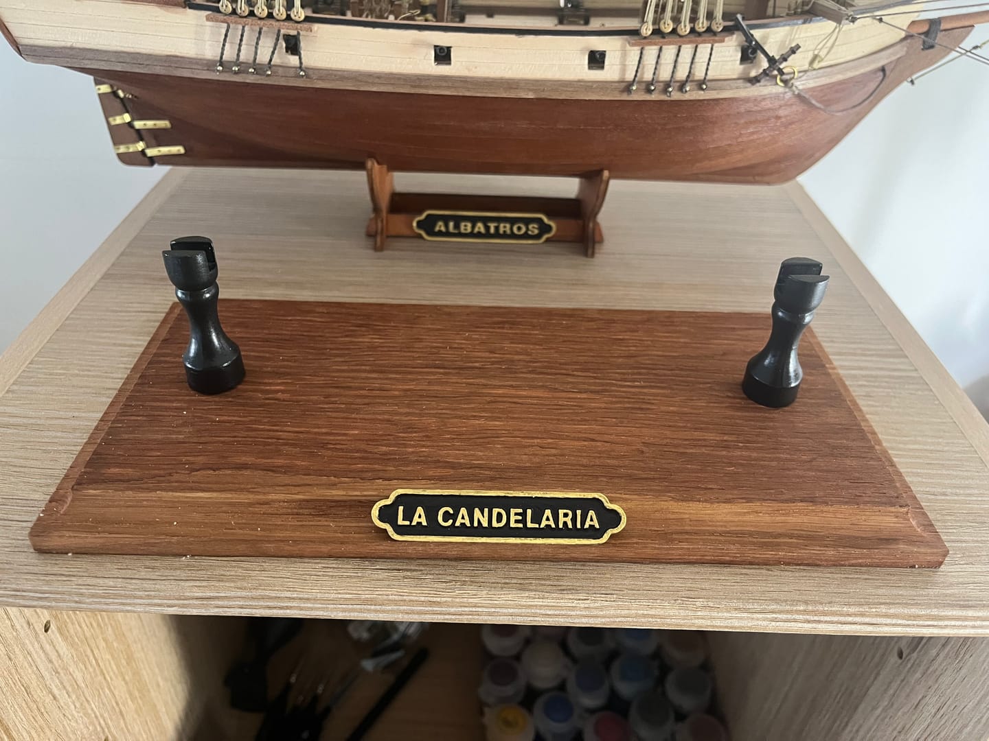 Customer photo review of Peana de Roble Macizo + 2 Soportes Fundición Latonado