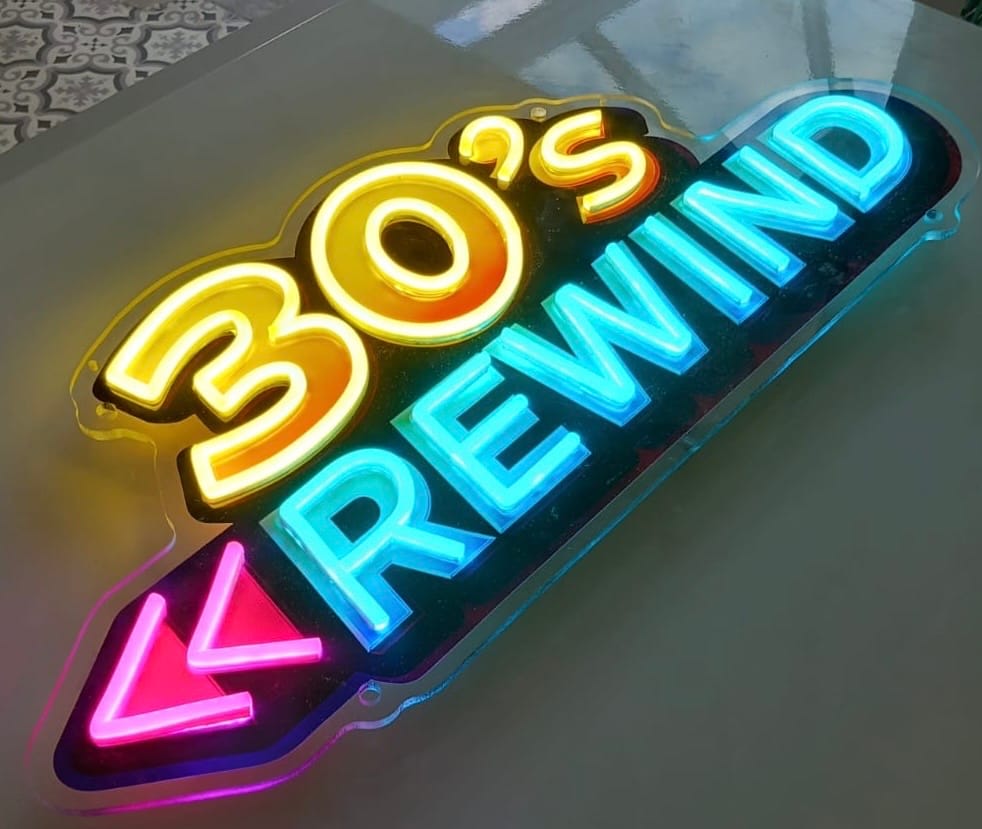 Customer photo review of REWIND | LED Neon Sign