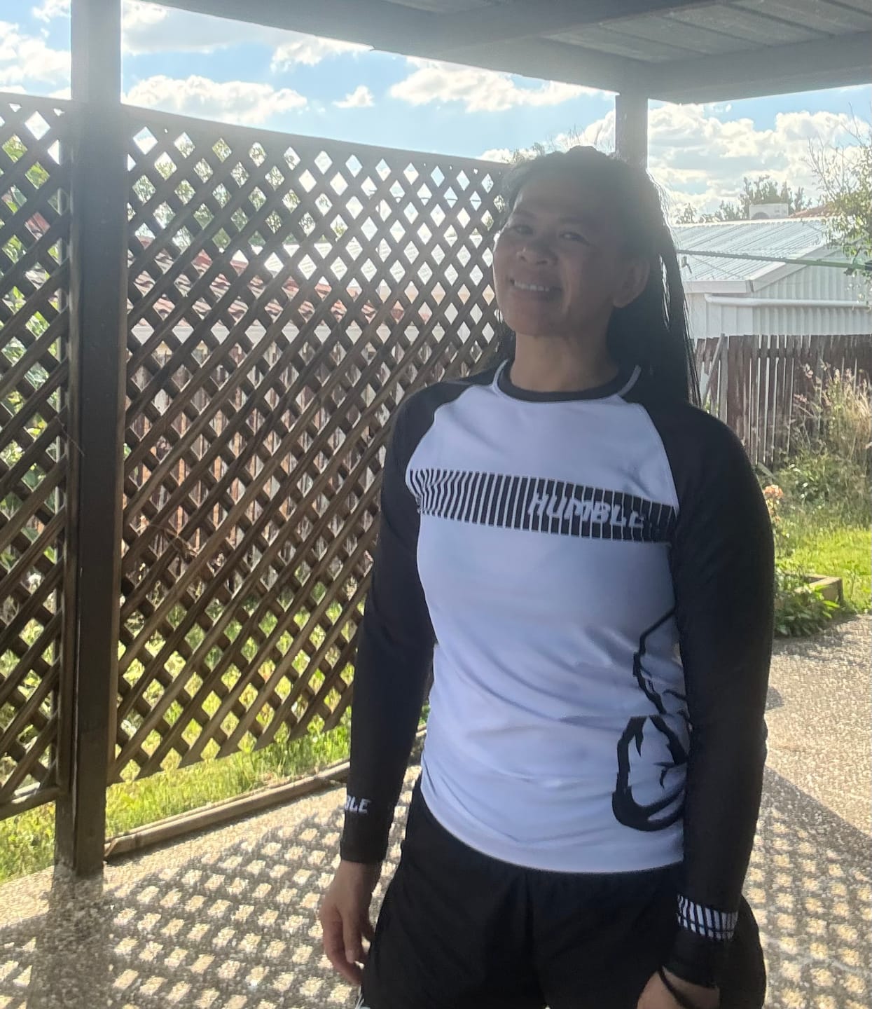 Customer photo review of Long Sleeve White Rank Rash Guard