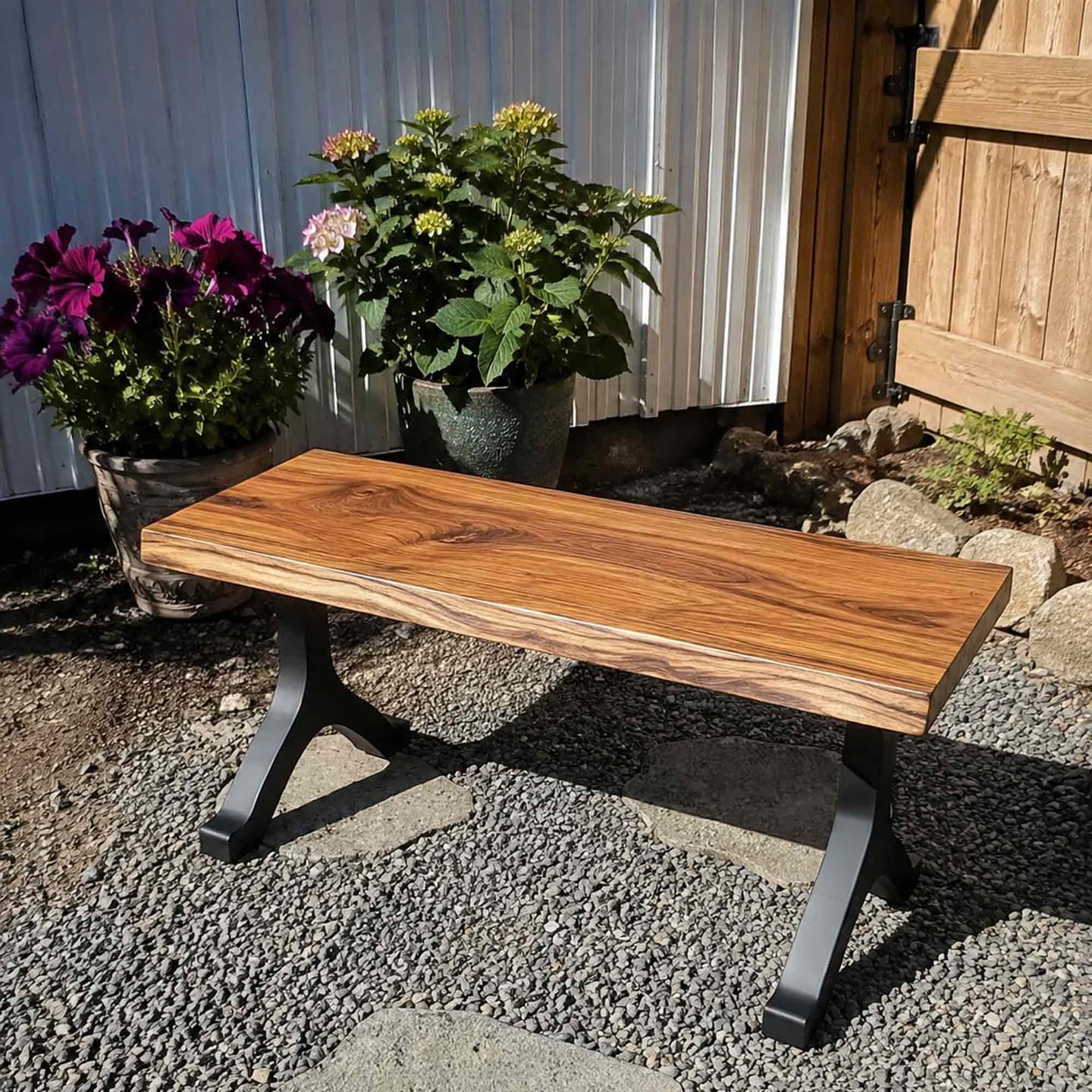 Customer photo review of Wood Top Bench 23" - 72" for Modern Home Interiors – 201 Nova