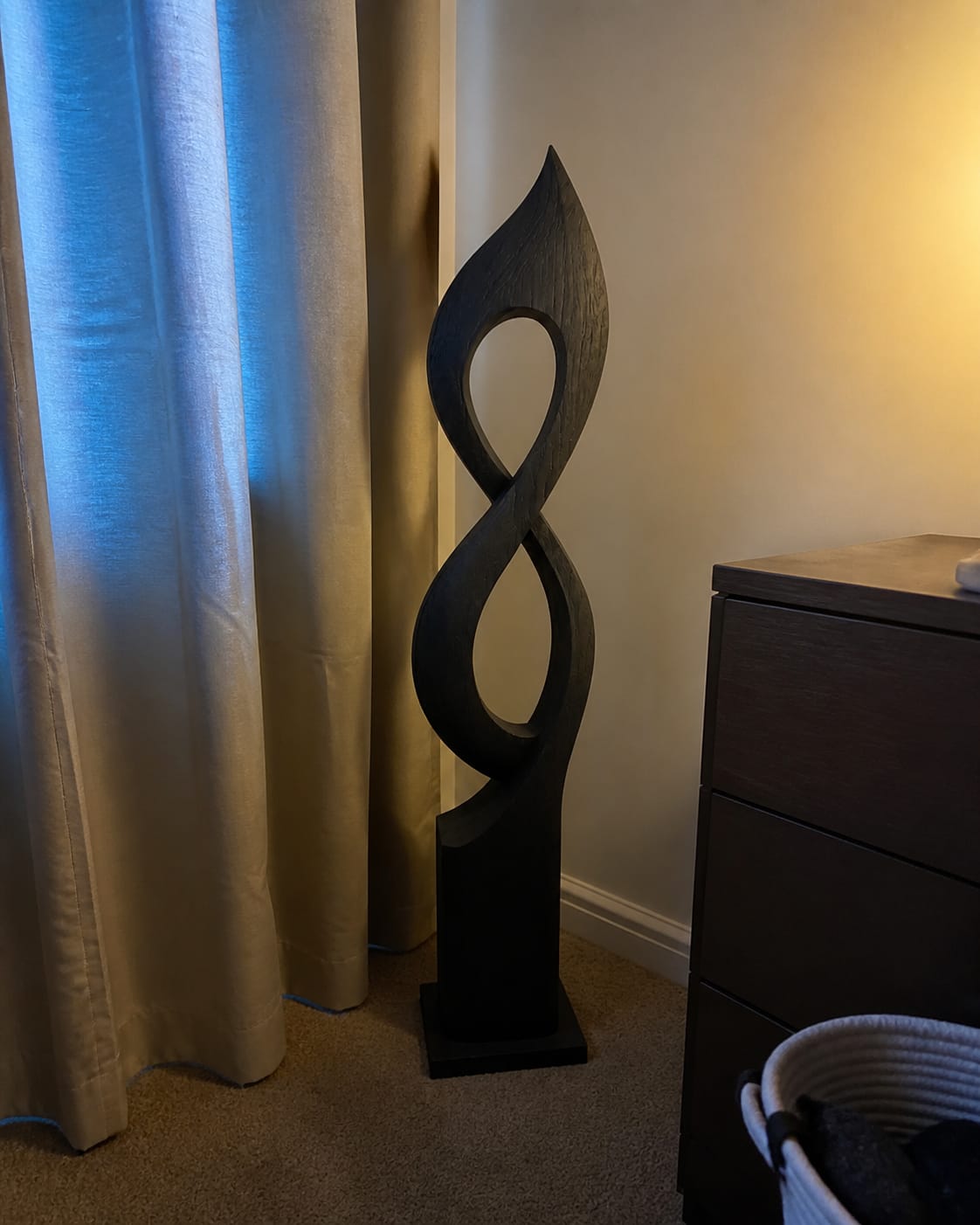 Customer photo review of Large Wood Sculpture | Solid Wood Spire