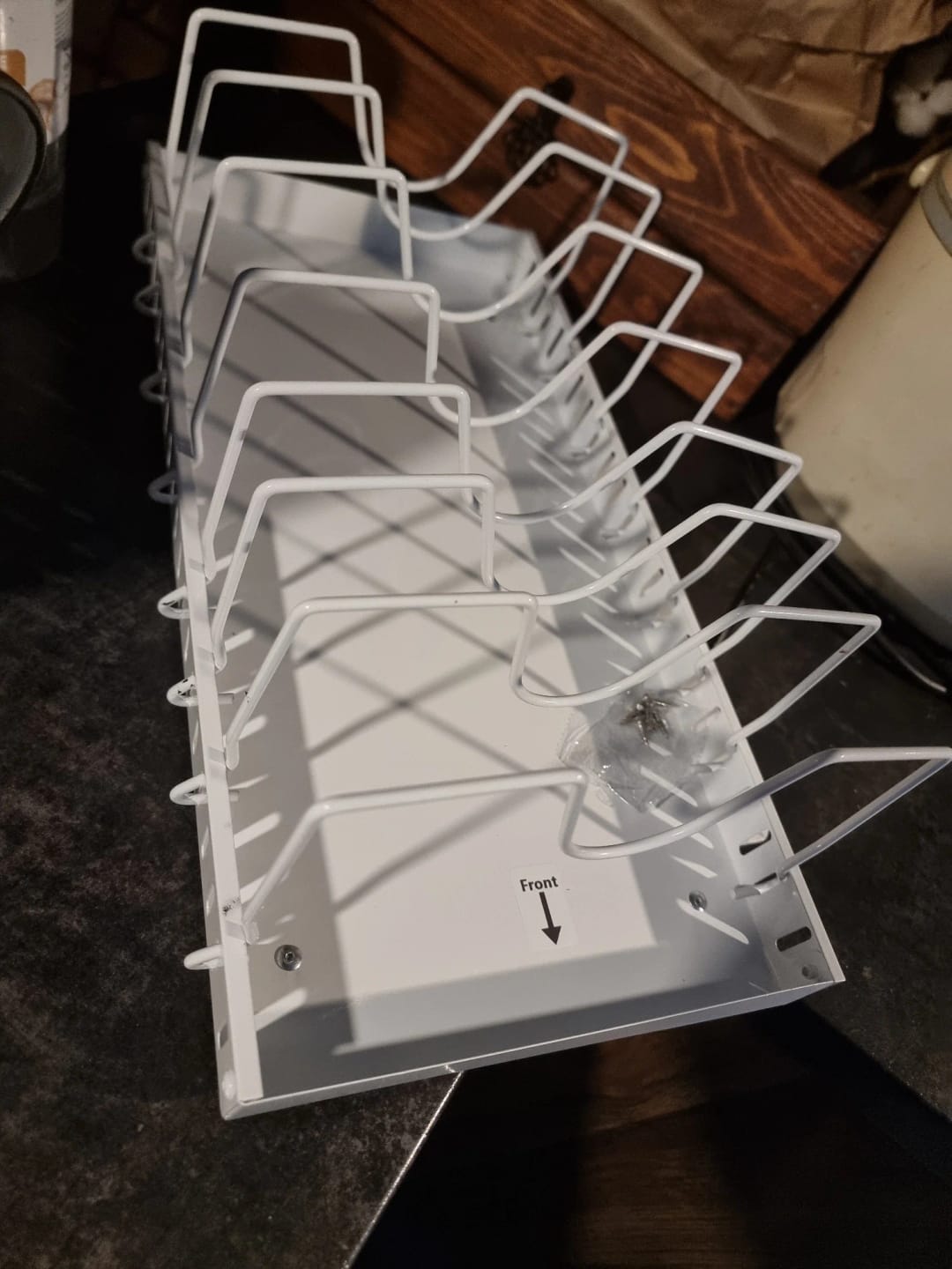 Customer photo review of Under-Cabinet Sliding Pots and Pans Organizer with 8 Adjustable Dividers