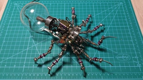 Customer photo review of Plasma Spider Model Kit – Cyberpunk 3D Metal Puzzle