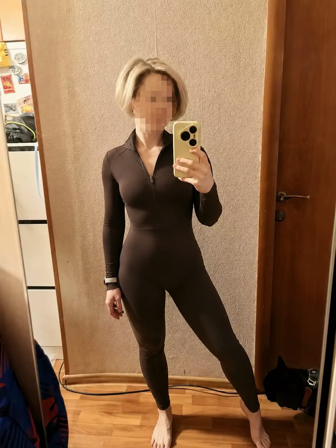Customer photo review of Women’s Long-Sleeve Sculpting Jumpsuit – Sculpt