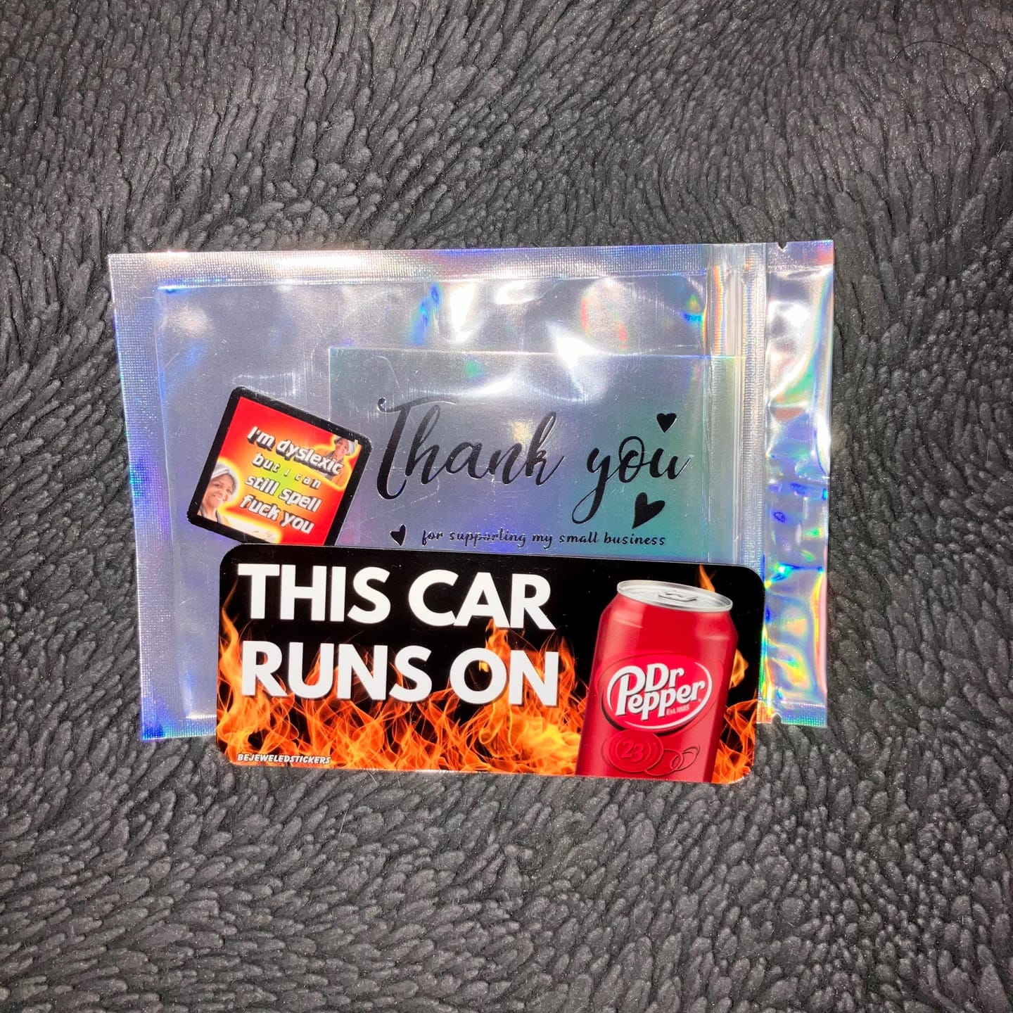 Customer photo review of This Car Runs On Dr Pepper / customizable text and photo