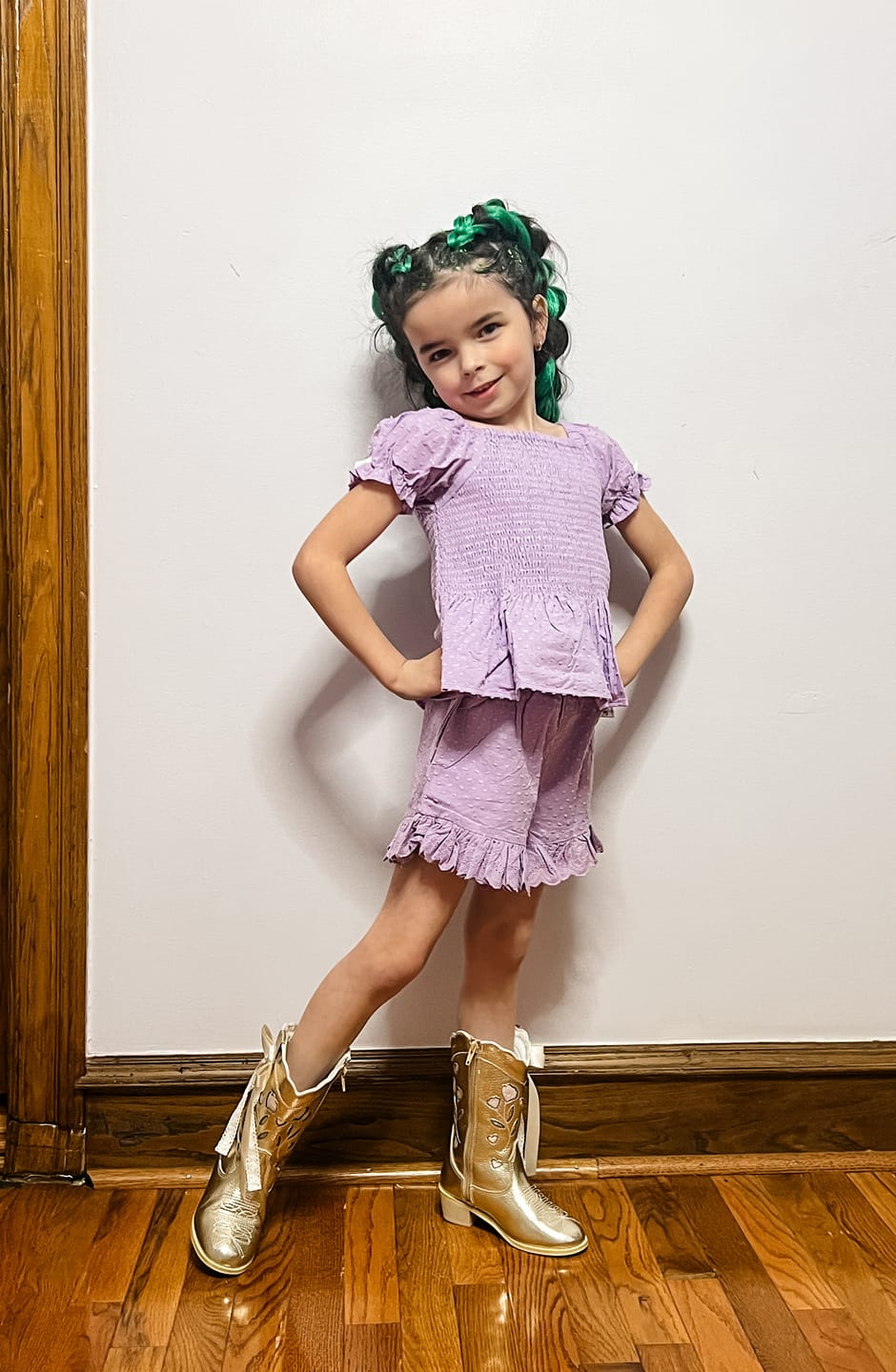 Customer photo review of Sweetheart Bow Cowgirl Boots- Golden Girl
