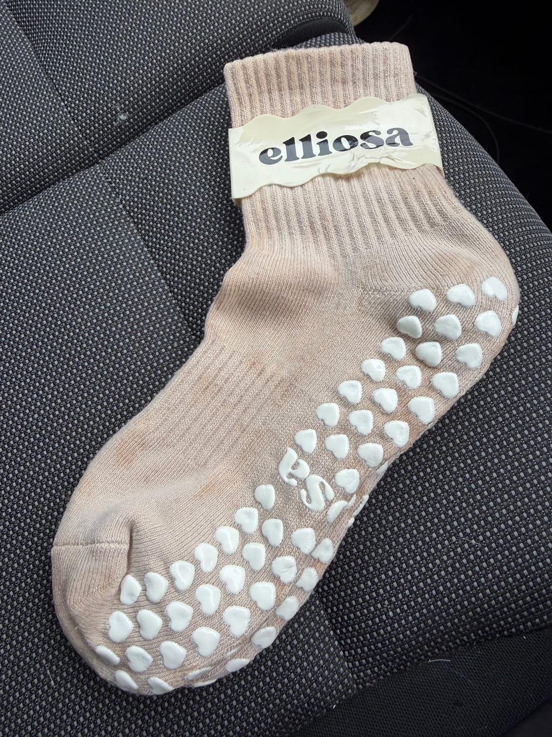 Customer photo review of Grip Stripes - Oat Milk