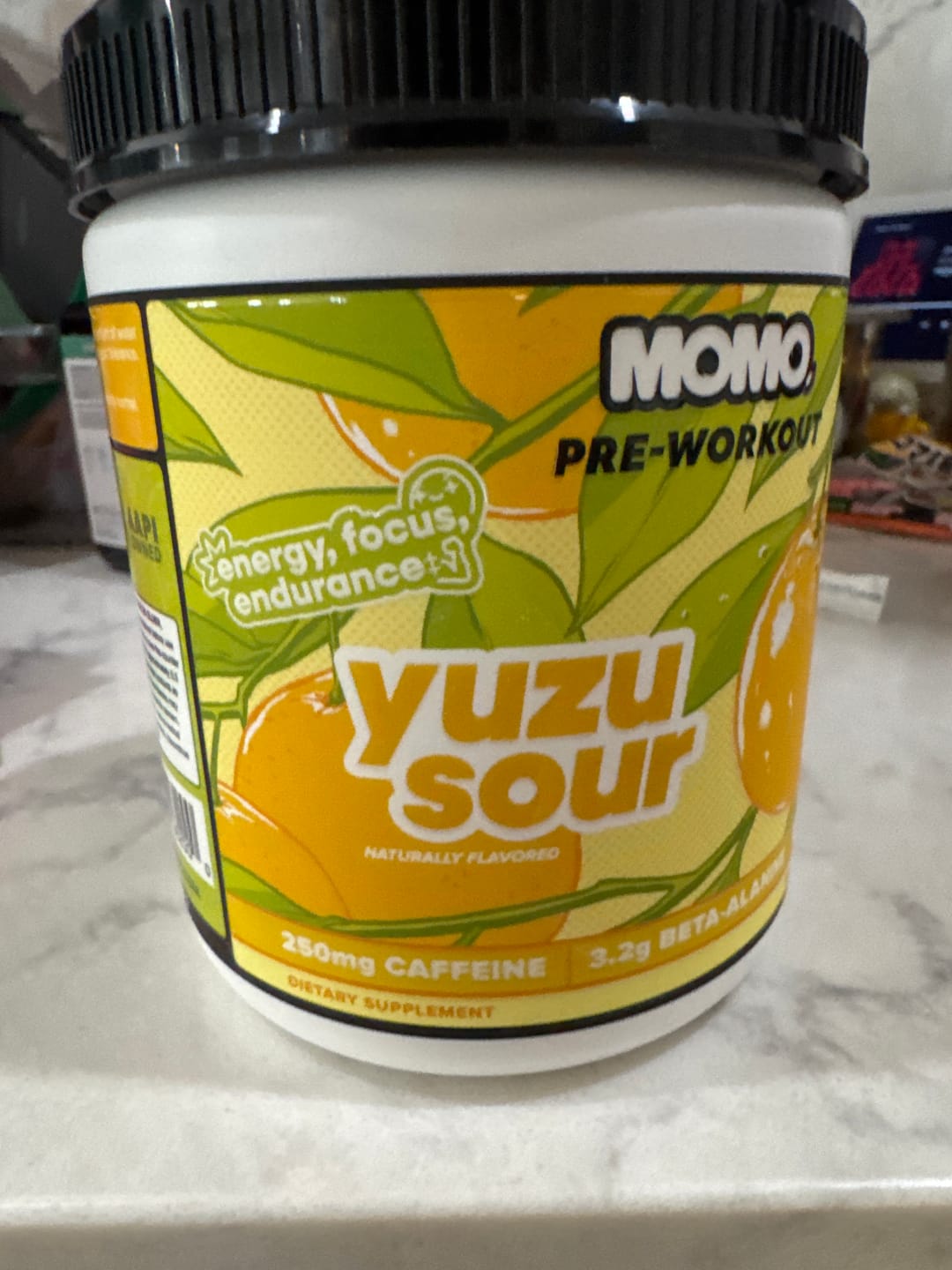Customer photo review of MOMO® Pre-Workout | Yuzu Sour | 40 Scoops