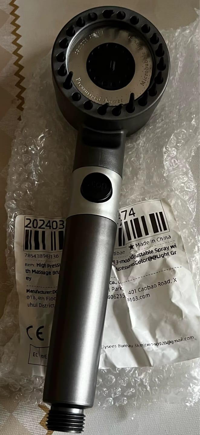 Customer photo review of Cabezal de ducha de alta presión con filtro