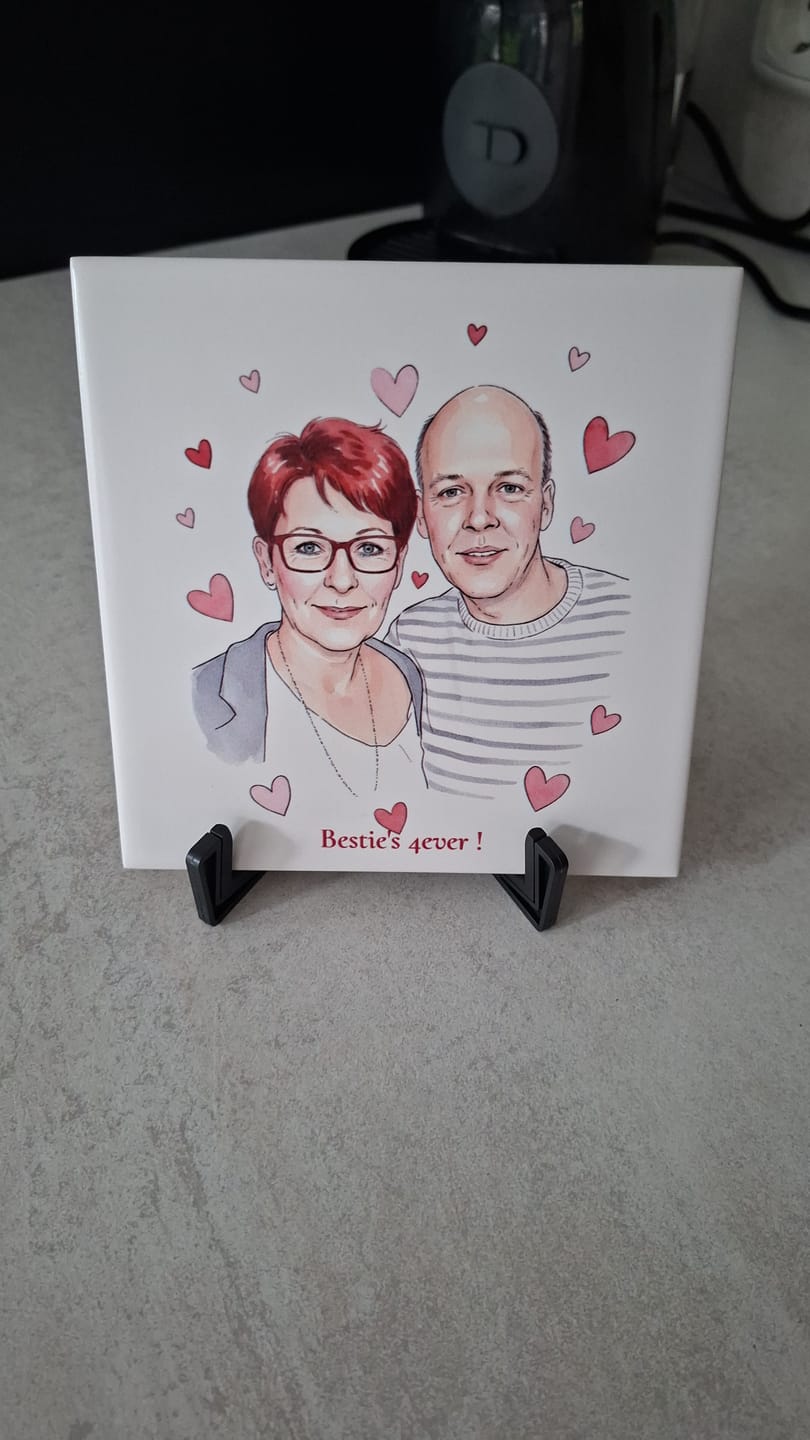 Customer photo review of Cartoon Pastel Tegel - Upload je eigen foto