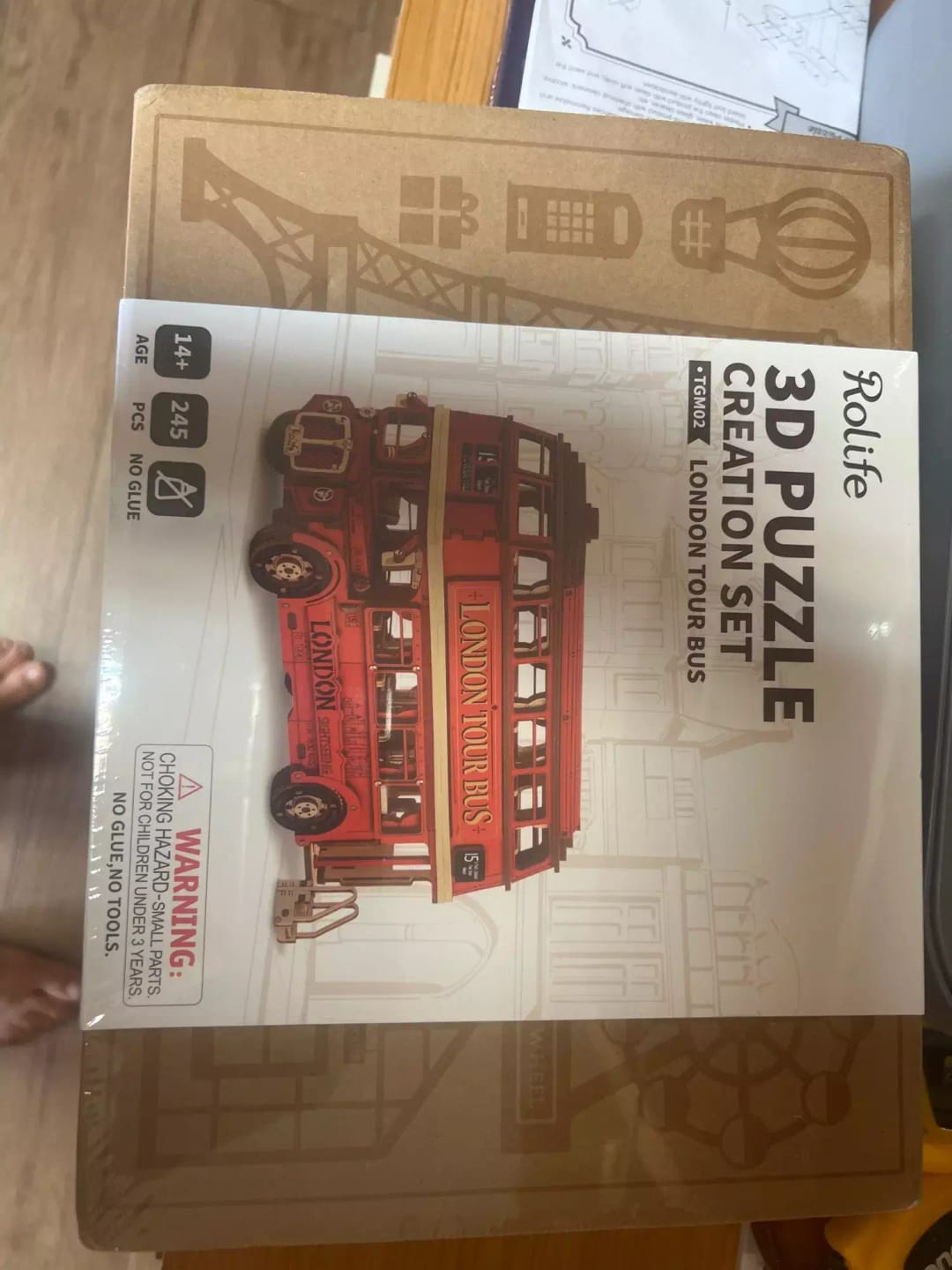 Customer photo review of Rolife London Tour Bus 3D Wooden Puzzle