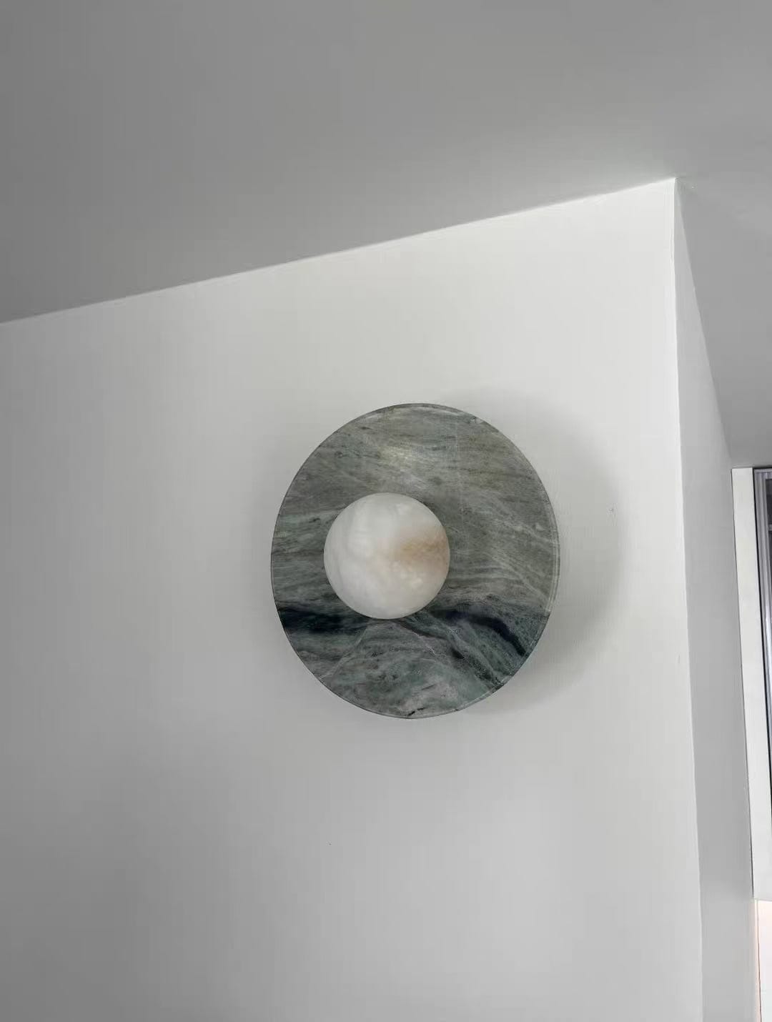 Customer photo review of Luna Alabaster Disc Wall Light