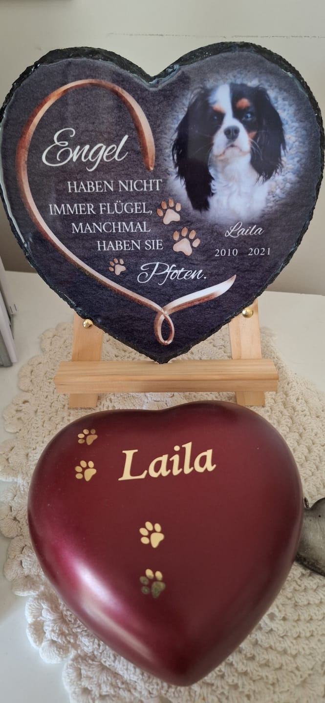 Customer photo review of Personalisiertes Schieferherz - Engel haben Pfoten