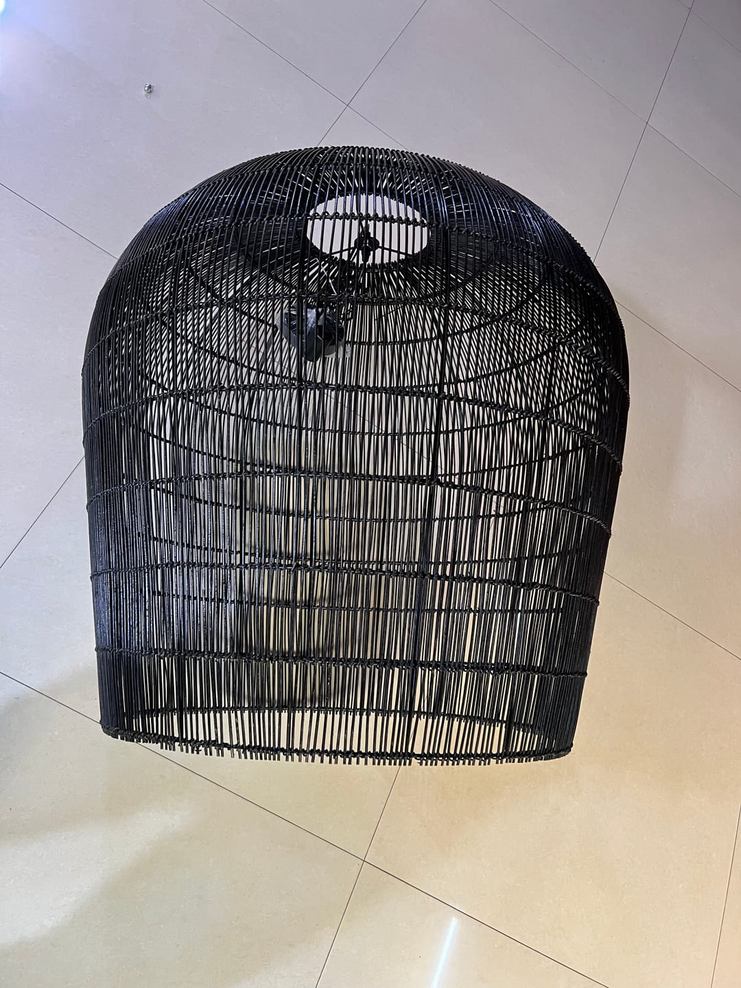 Customer photo review of Modern Kitchen Island Black Rattan Pendant Light