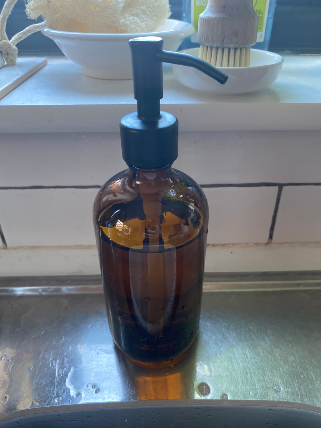 Customer photo review of Metal Dispensers / Pumps for Glass Bottles - So At Nature
