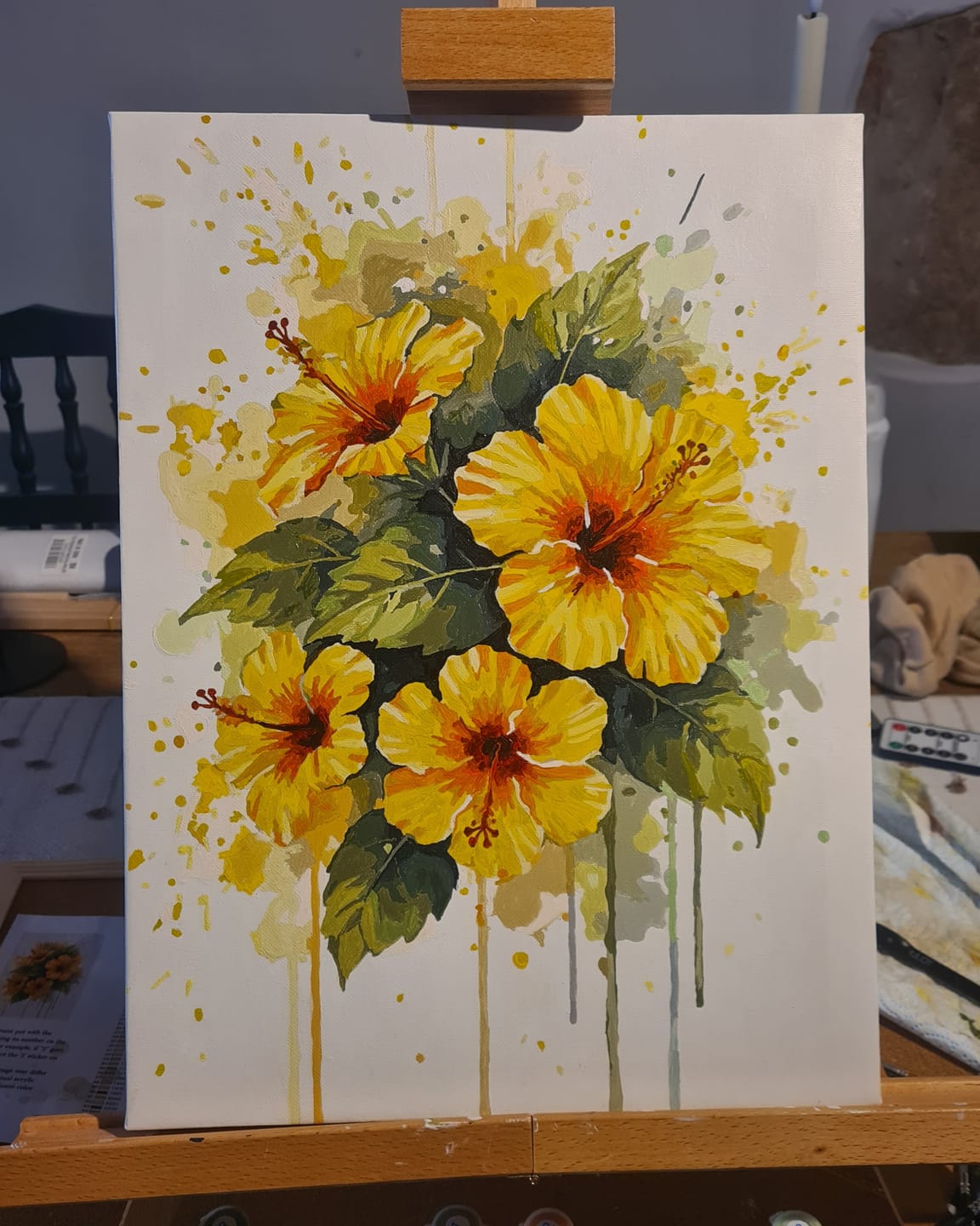 Customer photo review of Golden Hibiscus Bloom (Paint by Numbers)