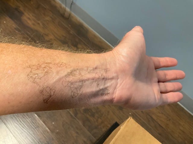 Customer photo review of Bee Tattoo