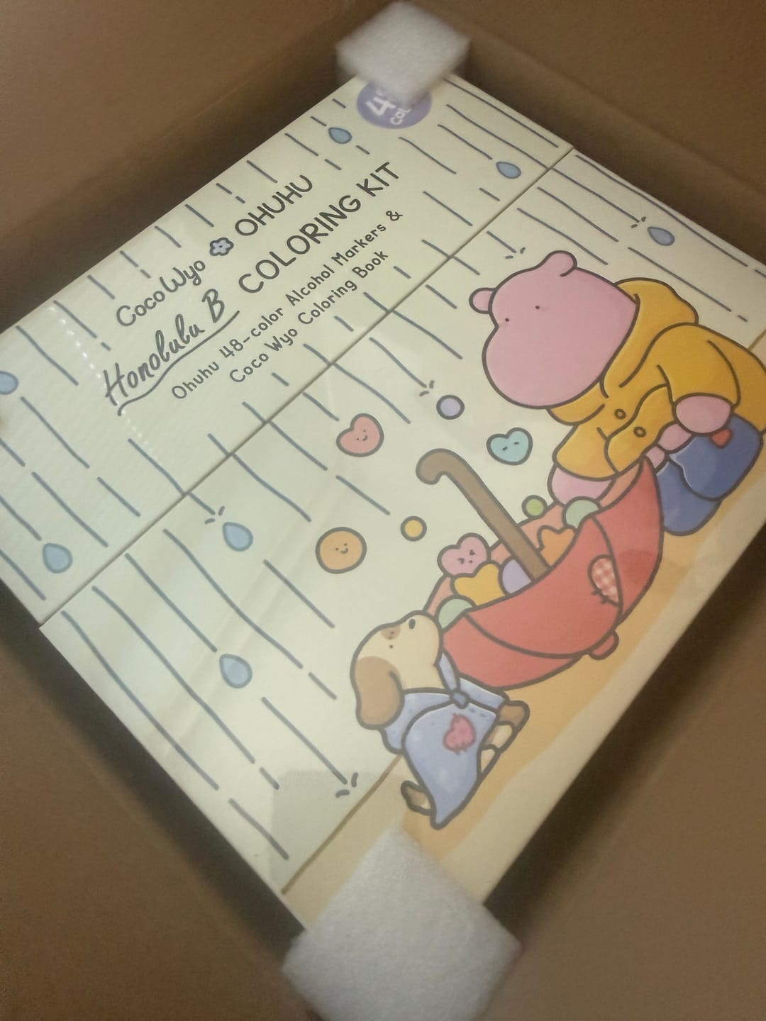Customer photo review of Ohuhu x Coco Wyo Cozy Mood Coloring Kit, Honolulu B 48 Colors Alcohol Markers with Brush & Fine Dual Tips, Coloring Book with Mood Tracker Pages