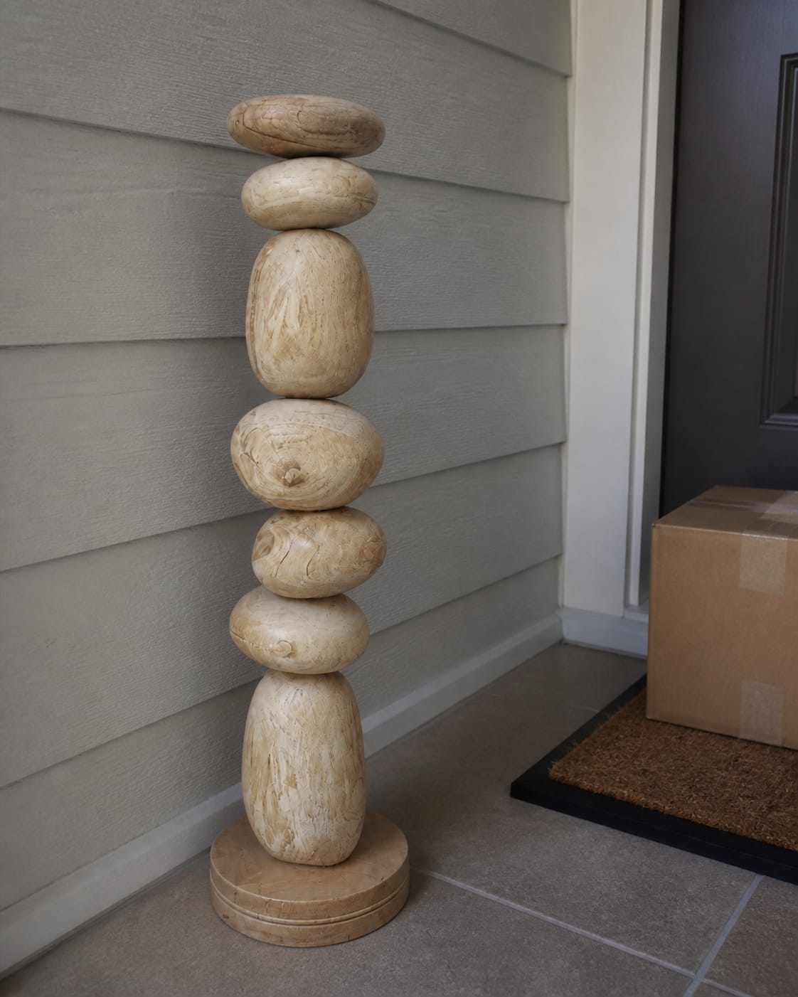 Customer photo review of Large Wood Sculpture | Twisted Infinity Form
