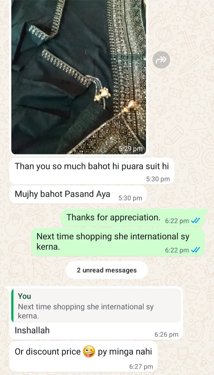 Customer photo review of Noir & Noor | Black 3 Piece Suit with Silver Zari Embroidery and Sheer Dupatta