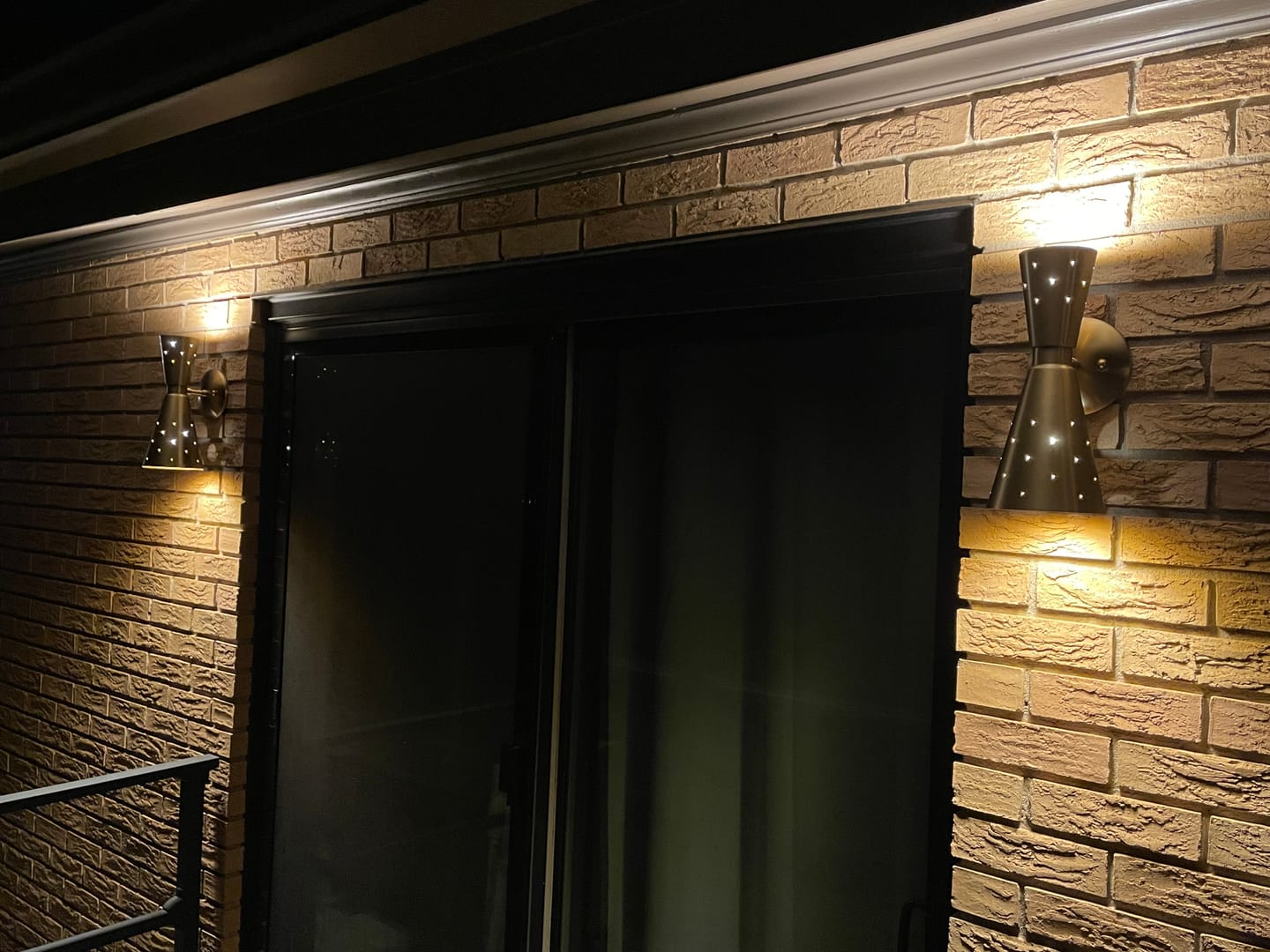 Customer photo review of 2-Light Metal Starry Hourglass Wall Sconce