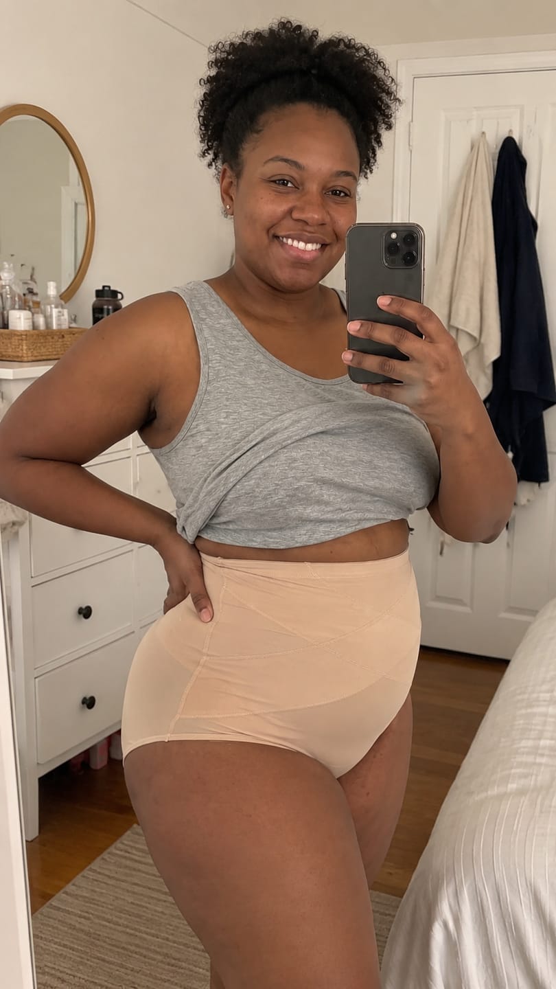 Customer photo review of Culotte Gainante Post-Partum — Compression 360°
