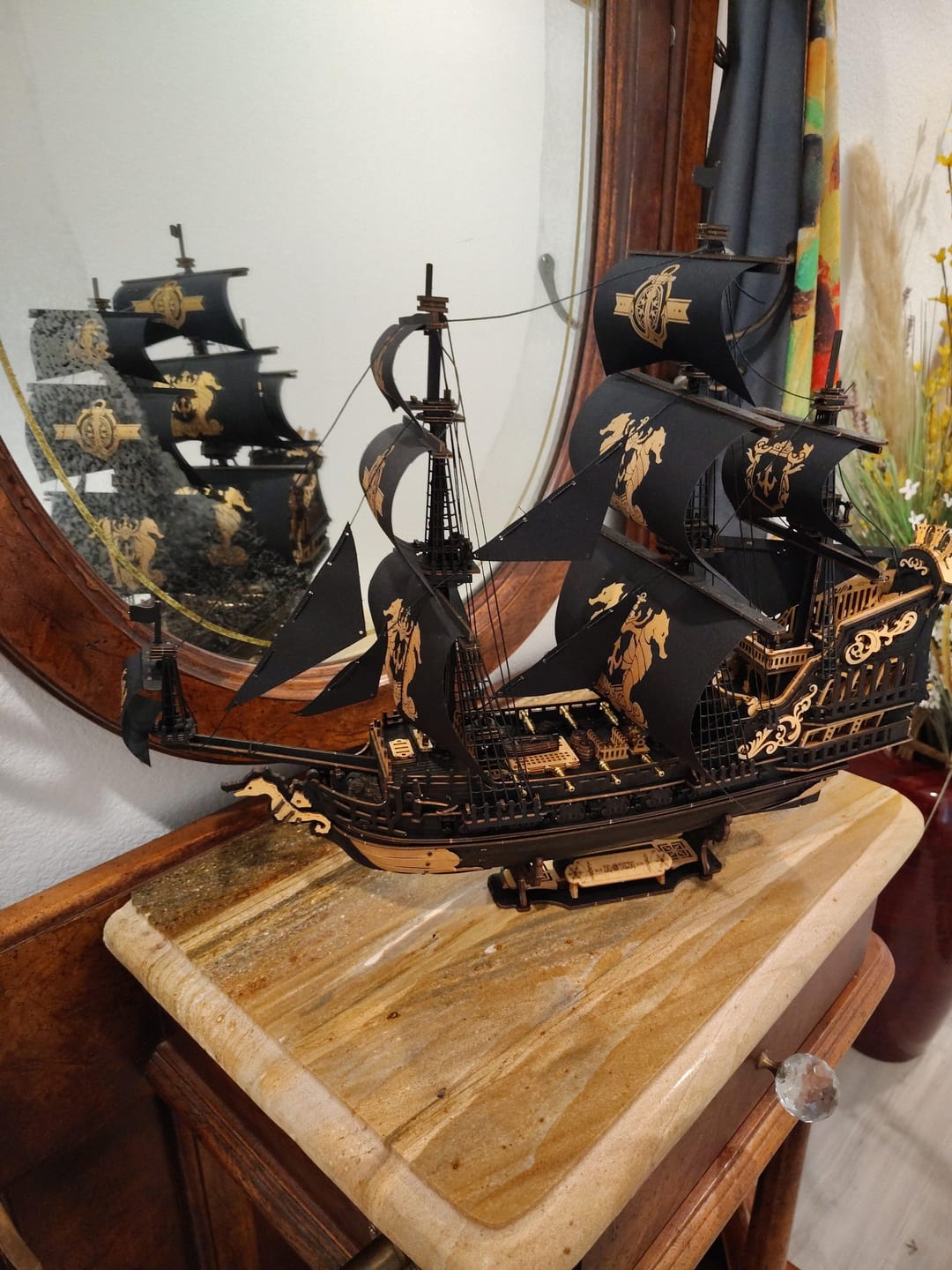 Customer photo review of Wooden Pirate Ship Model Kit – ROKR Seahorse Barque MCB02