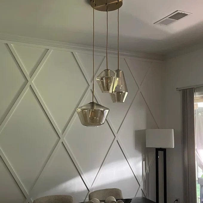 Customer photo review of Modern Minimalist Amber Glass Pendant Light