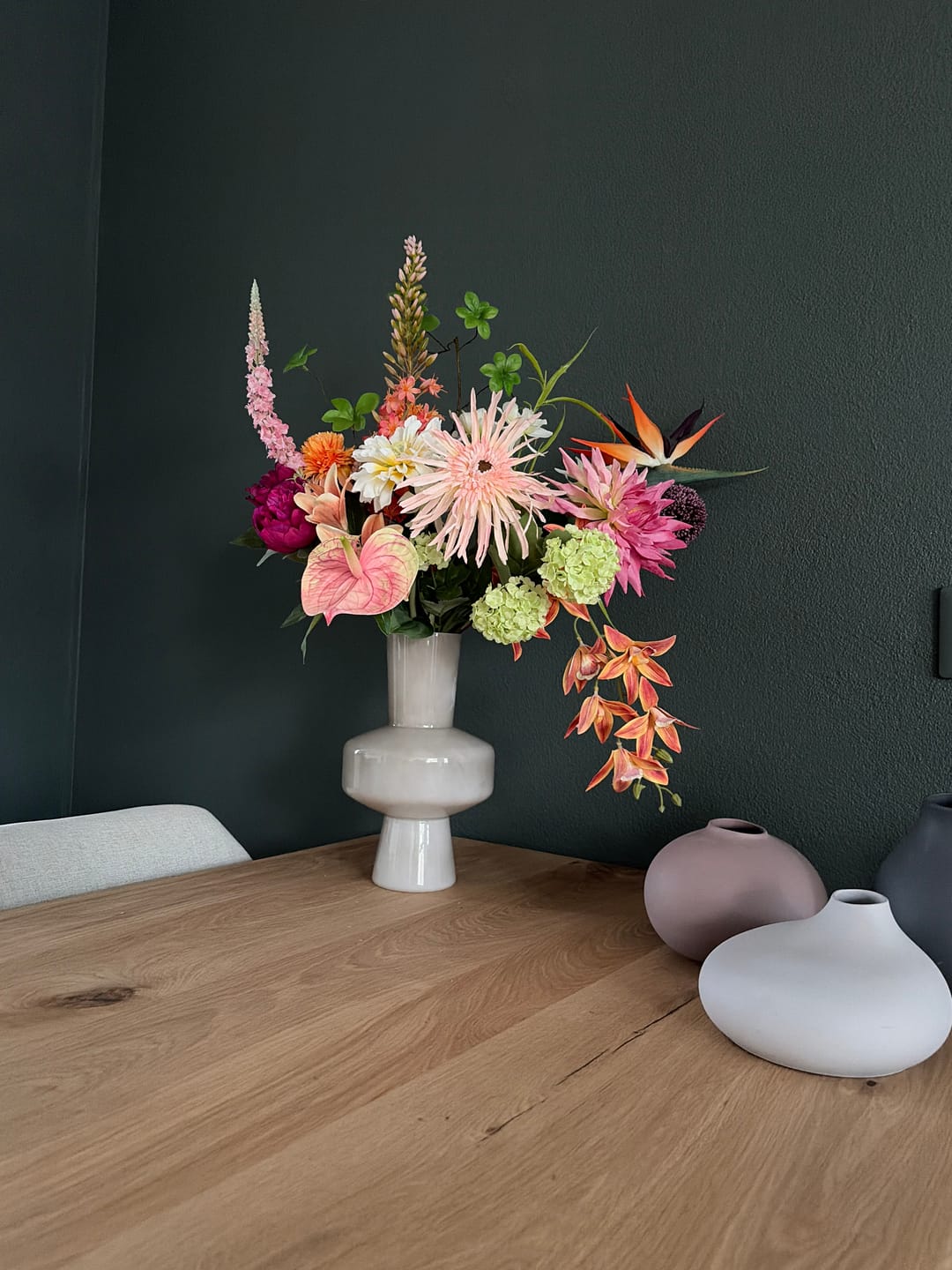 Customer photo review of Kunstboeket Coral Cascade