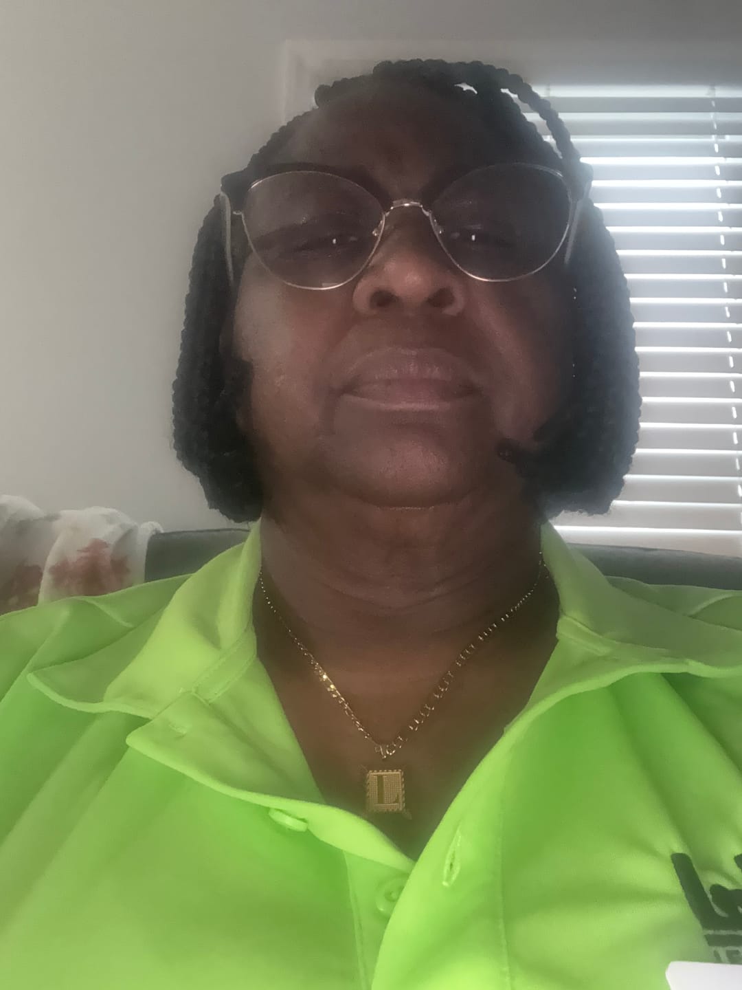 Customer photo review of Embossed Initial Necklace w/ Figaro Chain