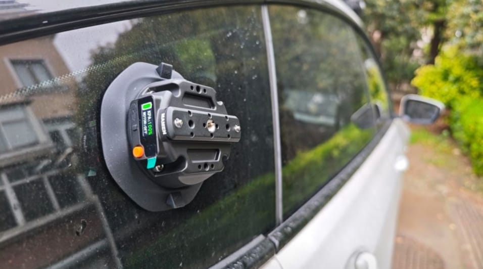 Customer photo review of 4.5" Electric Suction Cup Camera Mount