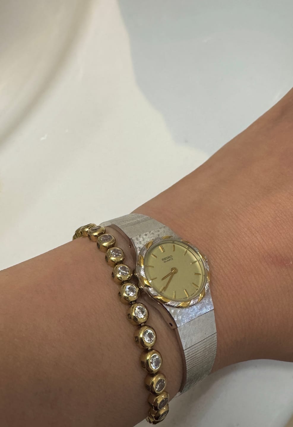 Customer photo review of Classic Bezel Tennis Bracelet