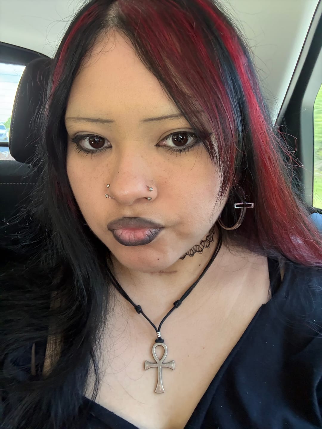 Customer photo review of Double Crossed Hoops