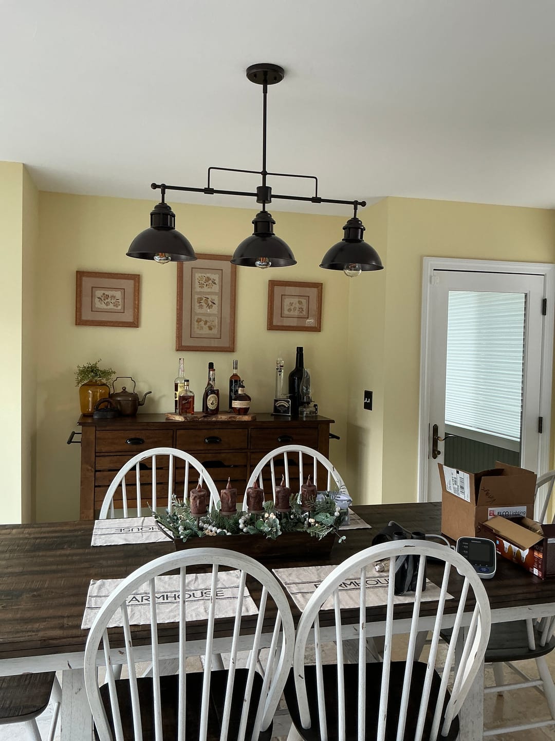 Customer photo review of Modern Farmhouse 3-light Island Pot Lid Dome Pendant