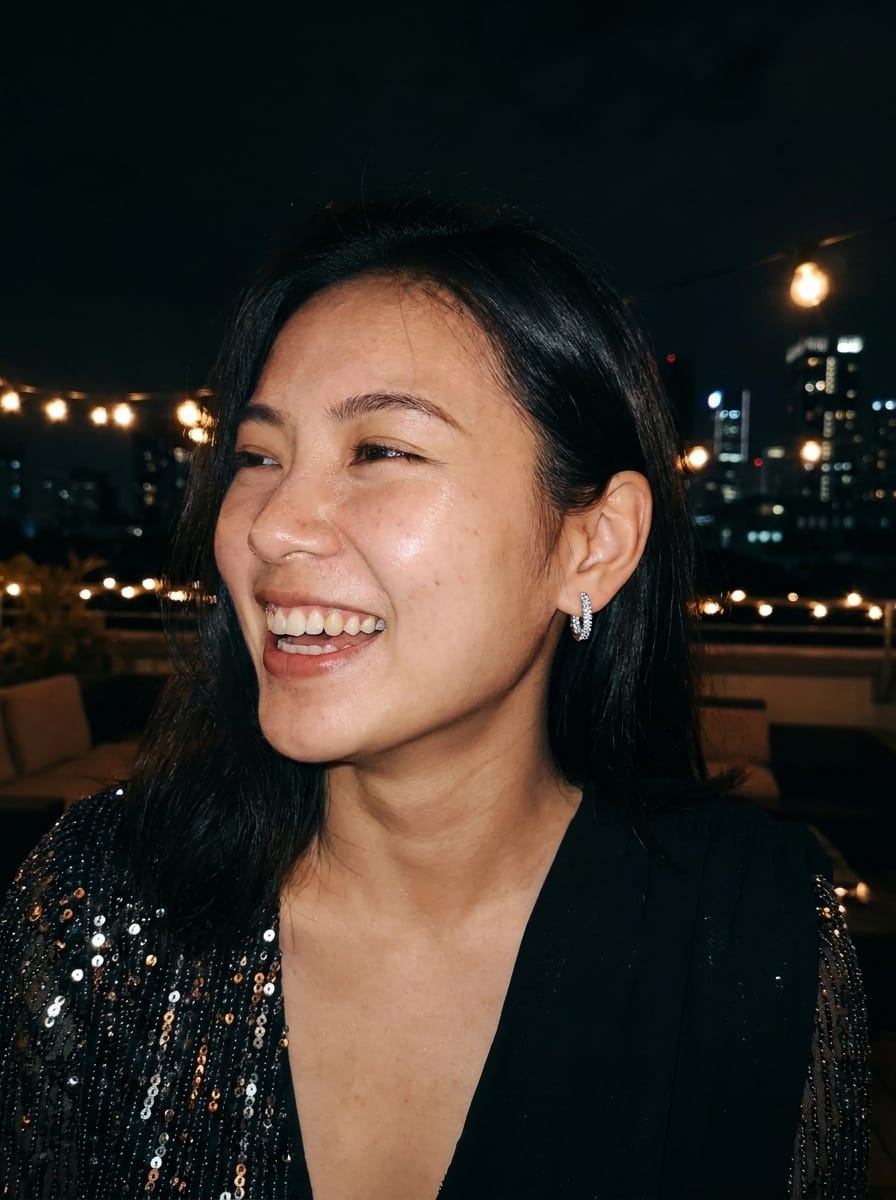Customer photo review of Serena Huggies | Sparkling Moissanite Eternity Hoop Earrings, S925 Silver