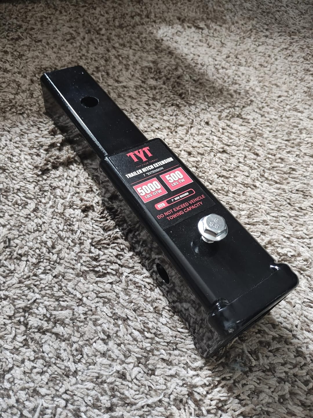 Customer photo review of TYT 7-Inch Hitch Extender for 2" Receiver, Trailer Hitch Extension