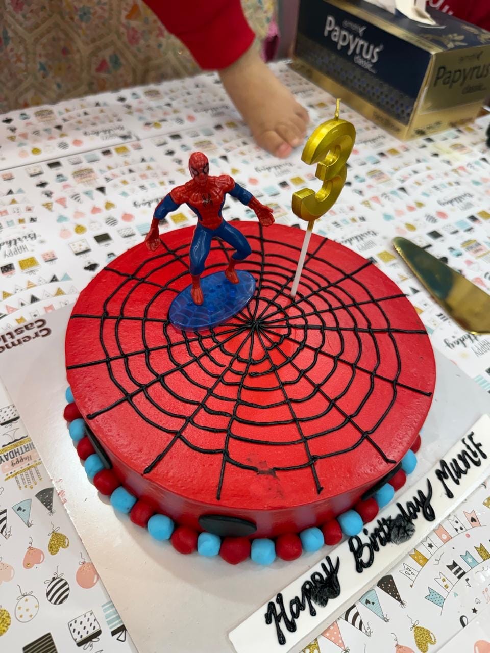 Customer photo review of Spidey Web Birthday Cake