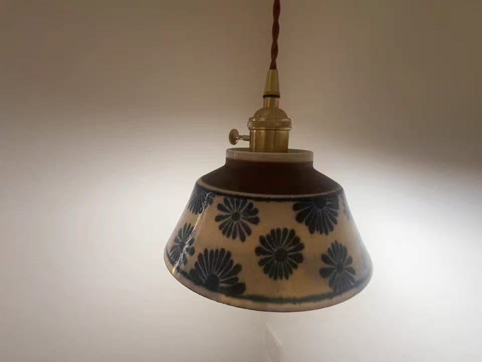 Customer photo review of Celestine Floral Scalloped Ceramic Pendant Light