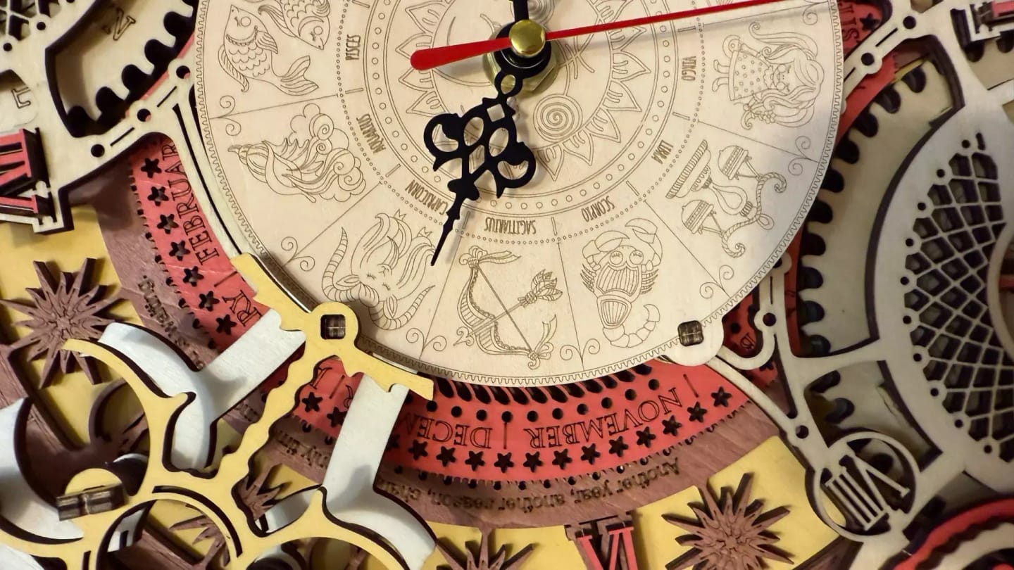 Customer photo review of ROKR Zodiac Wall Clock Mechanical Time Art Engine